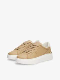 Metallic TH Monogram Leather Platform Trainers — Brown 2
