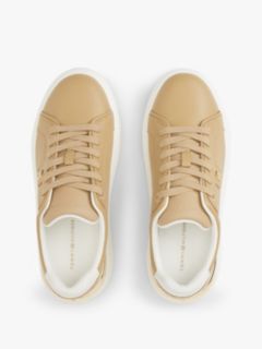 Metallic TH Monogram Leather Platform Trainers — Brown 3