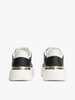 Metallic TH Monogram Leather Platform Trainers — Black 4