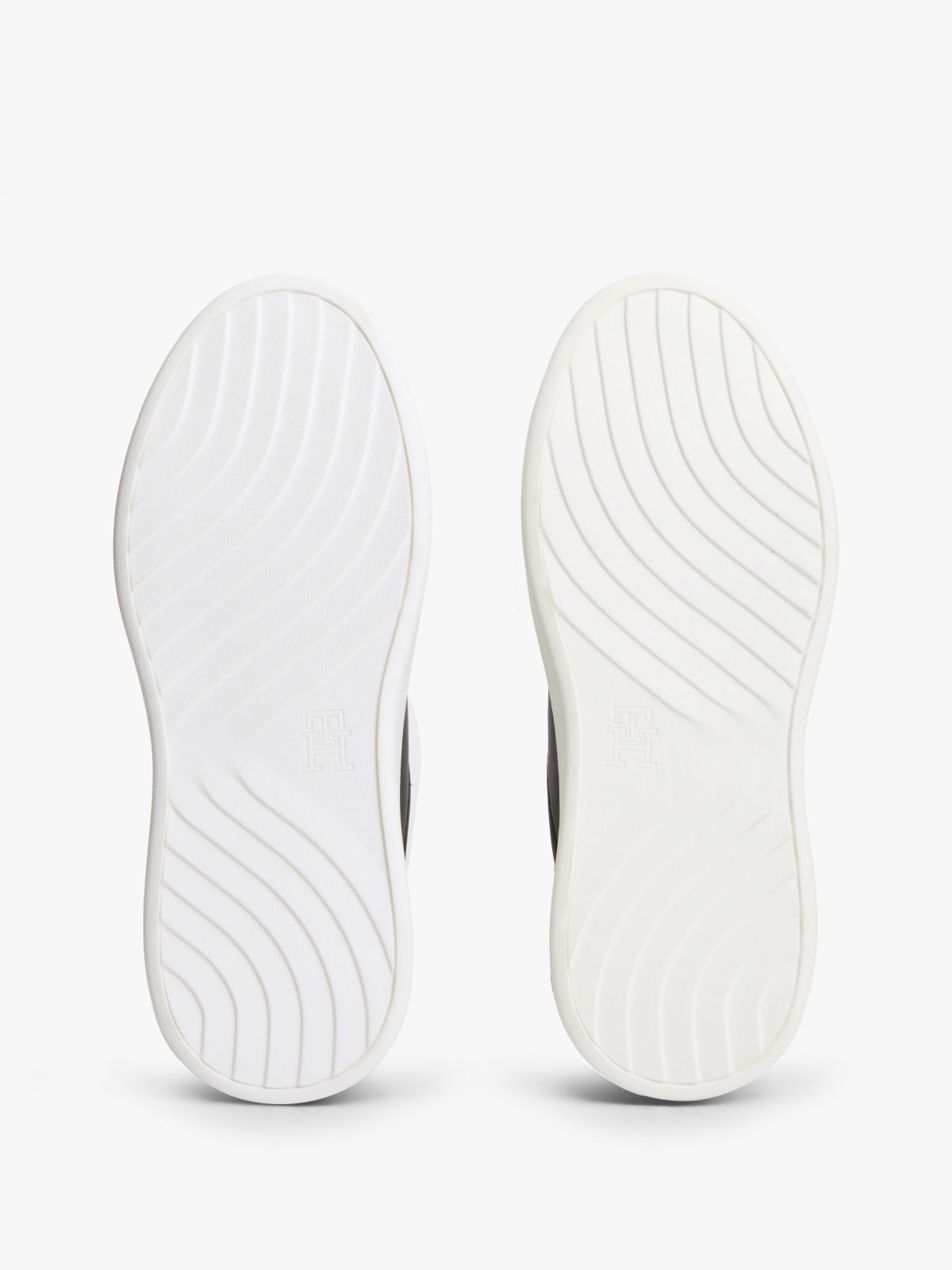 Metallic TH Monogram Leather Platform Trainers — Black