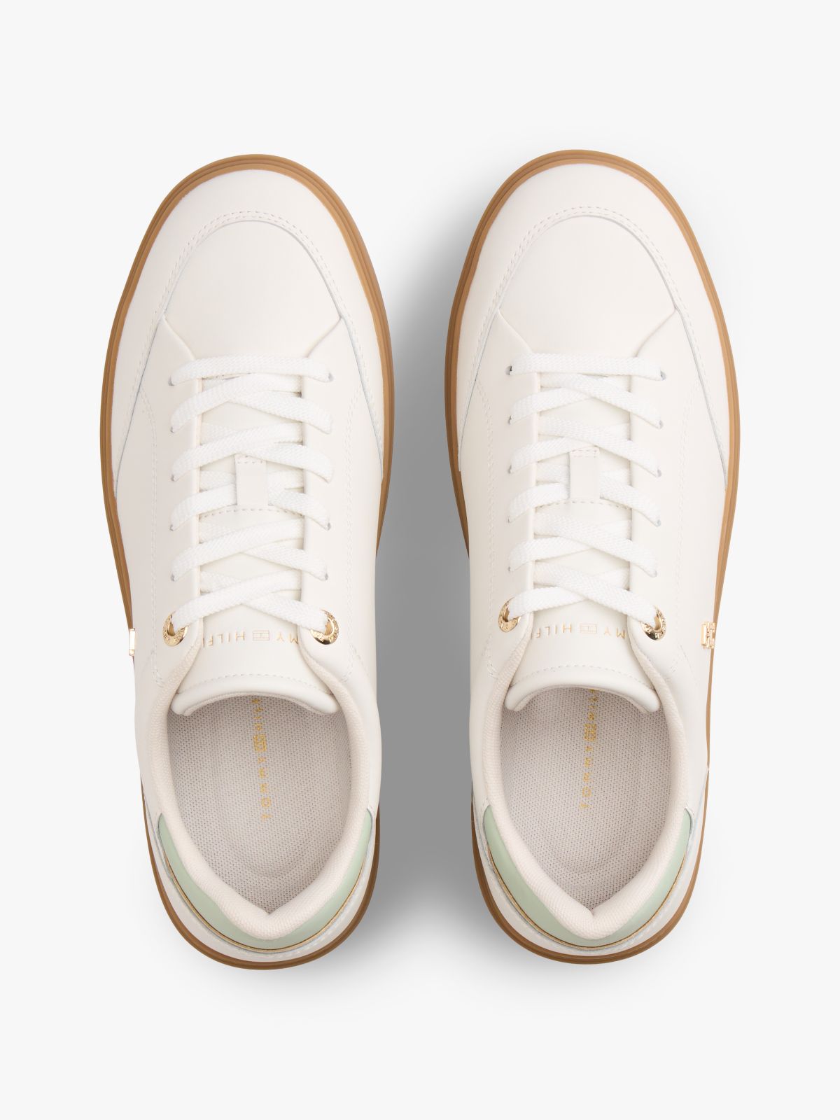 TH Monogram Leather Trainers — White