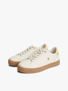 TH Monogram Leather Trainers — Beige 2