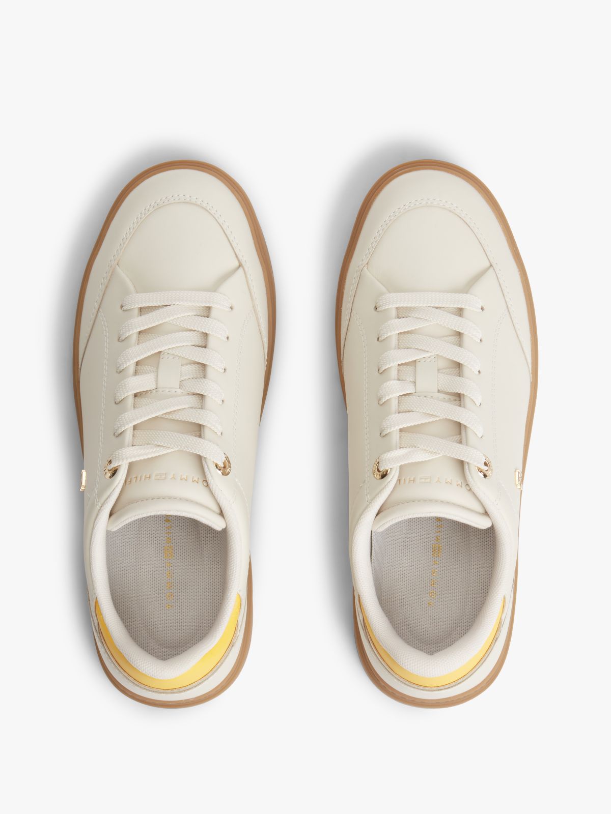 TH Monogram Leather Trainers — Beige