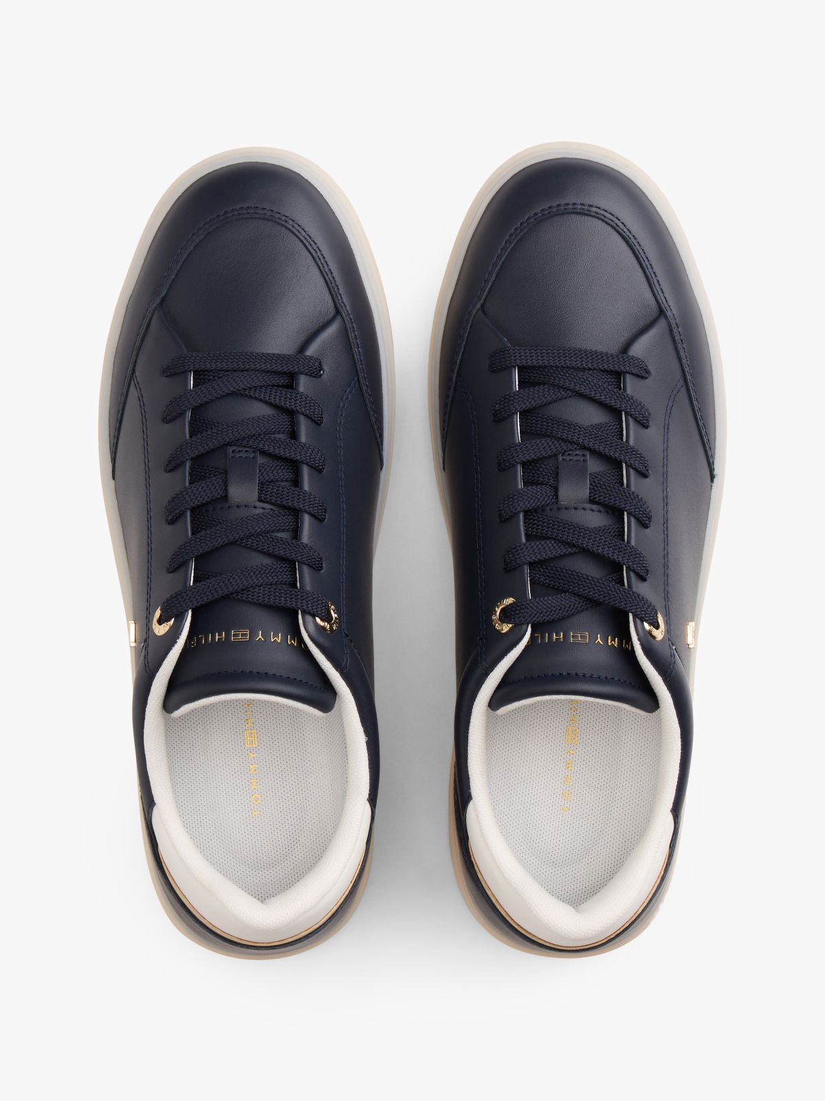 TH Monogram Leather Trainers — Blue