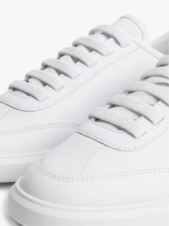 Logo Lightweight Leather Court Trainers — White 6
