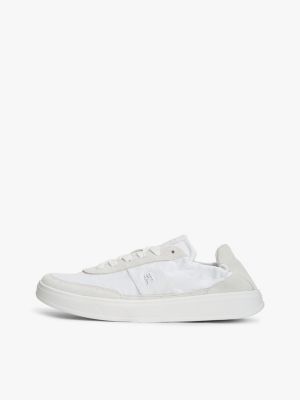 multi suede scrunch back trainers for women tommy hilfiger