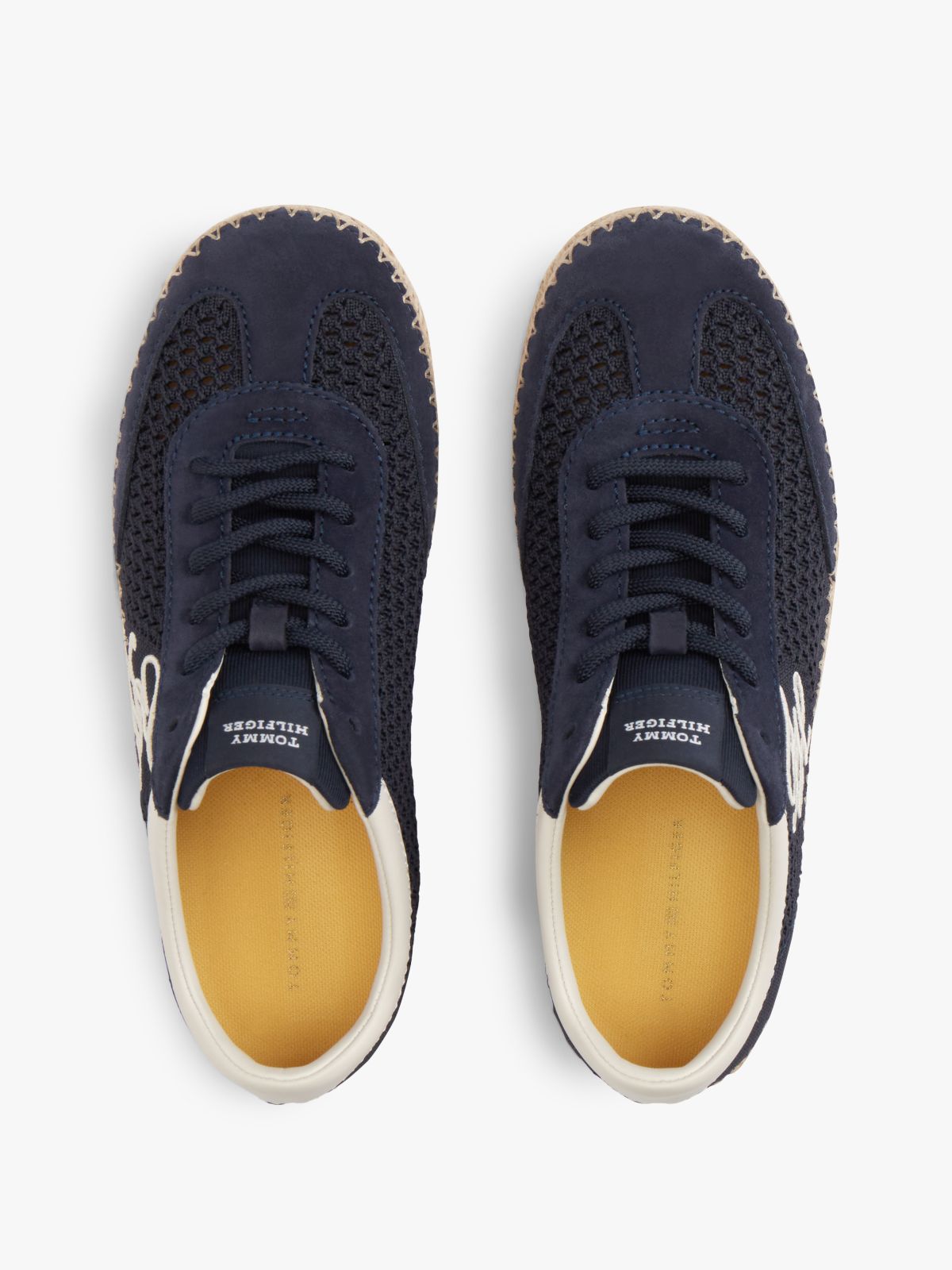 Logo Rope Midsole Knit Trainers — Blue
