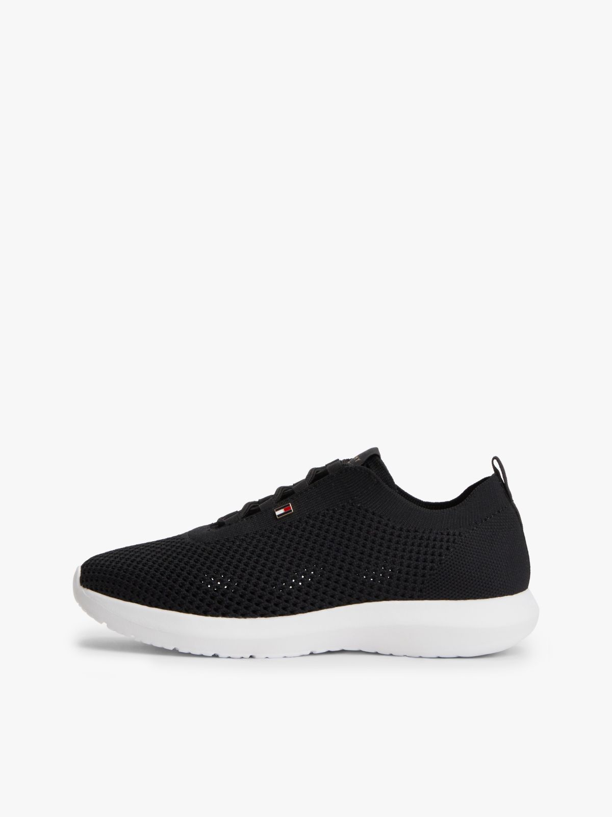Enamel Flag Knit Trainers — Black