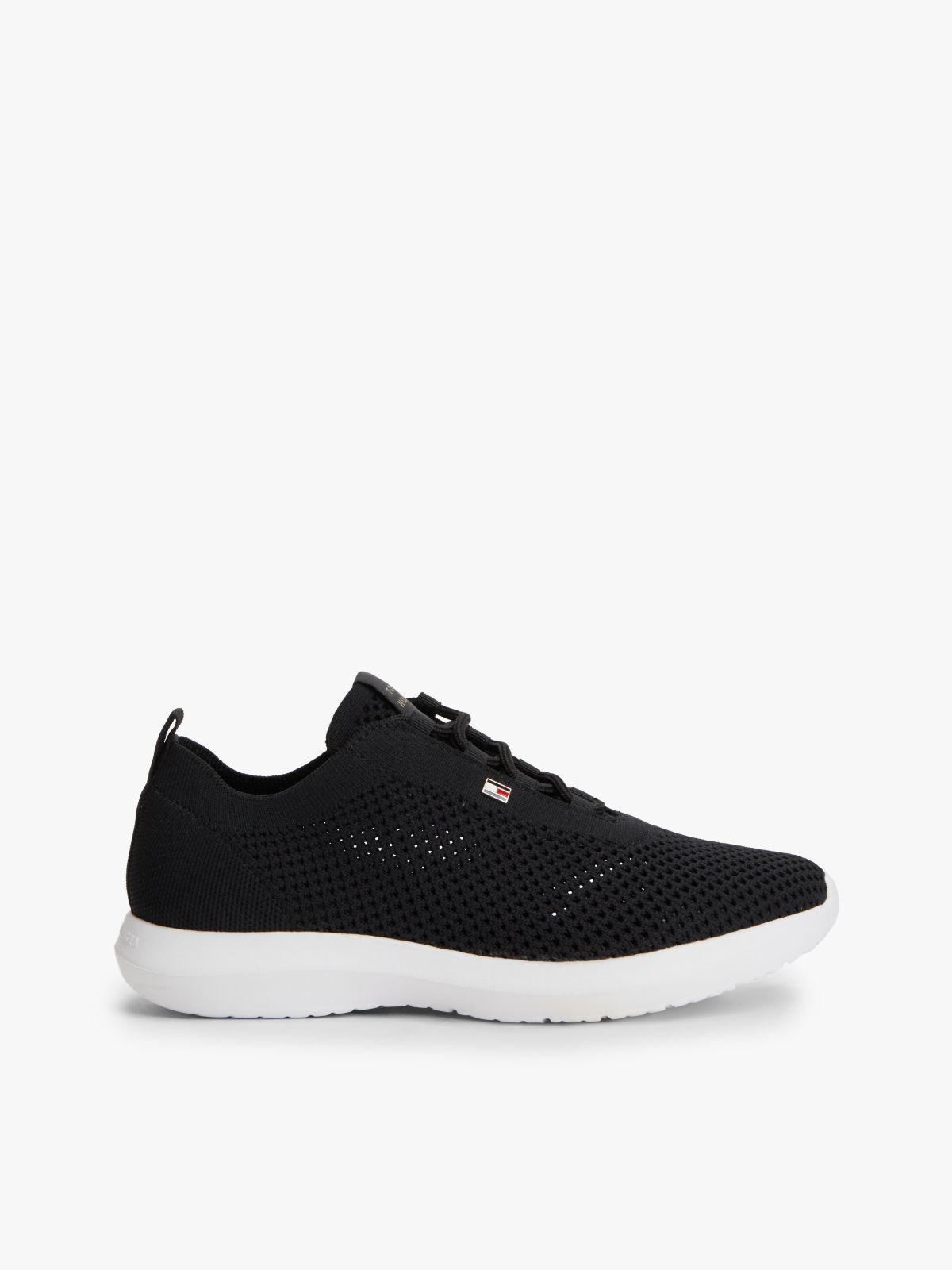 Enamel Flag Knit Trainers — Black