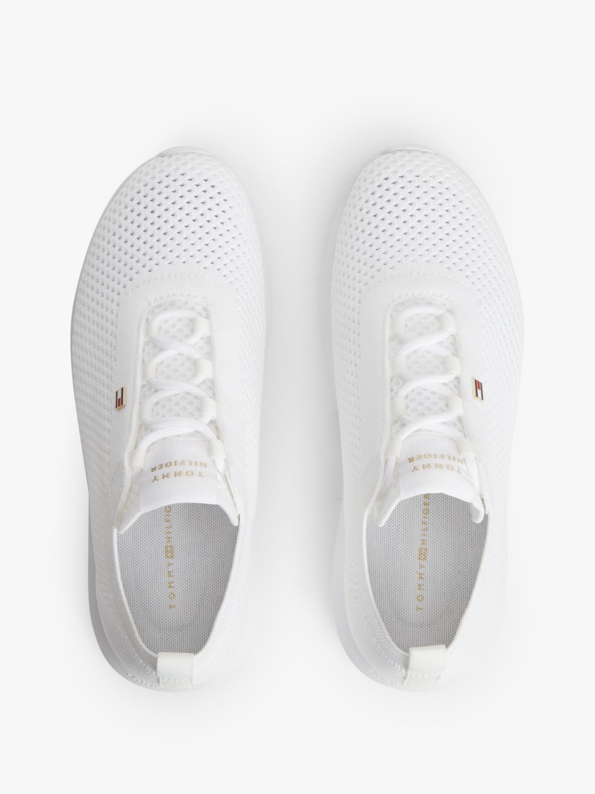 Enamel Flag Knit Trainers — White