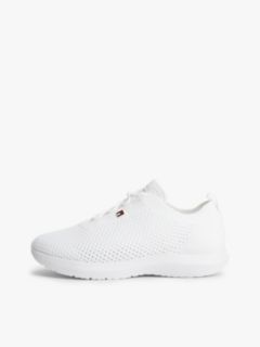 Enamel Flag Knit Trainers — White 7