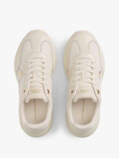 TH Monogram Mixed Texture Leather Trainers — Beige 3