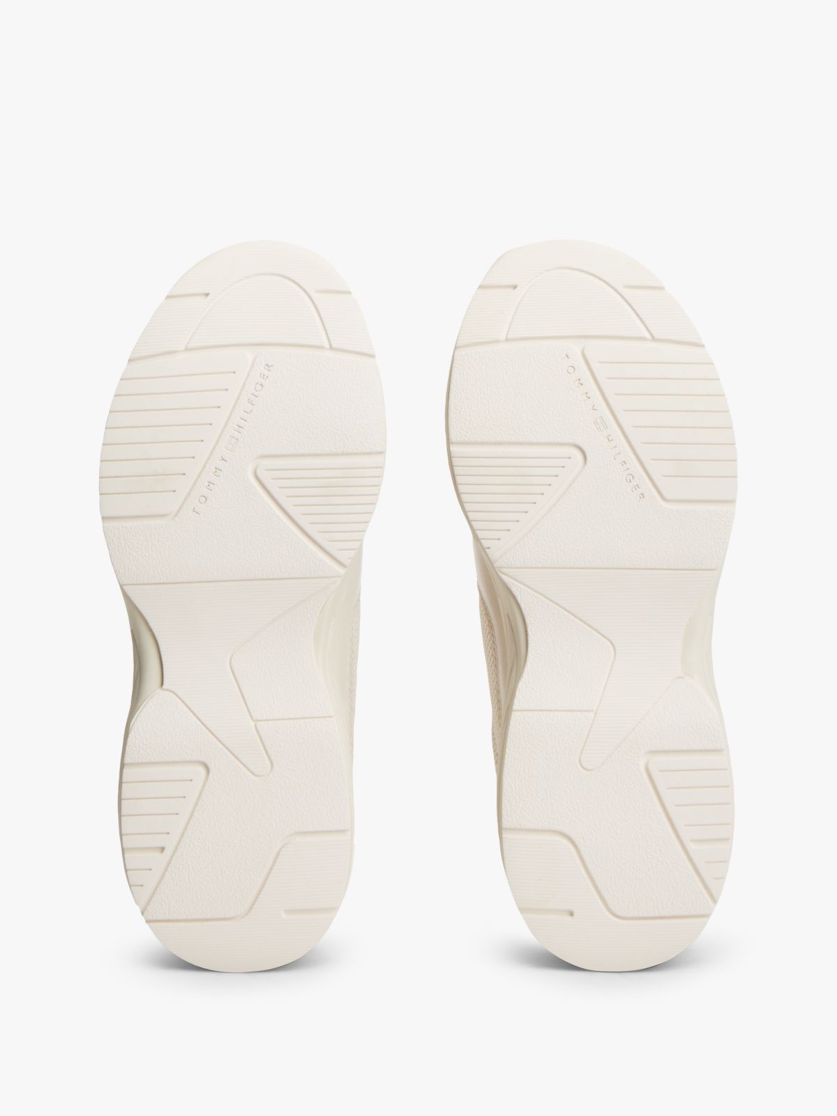 TH Monogram Mixed Texture Leather Trainers — Beige