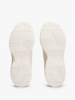 TH Monogram Mixed Texture Leather Trainers — Beige 5