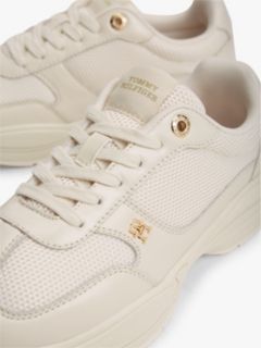 TH Monogram Mixed Texture Leather Trainers — Beige 6