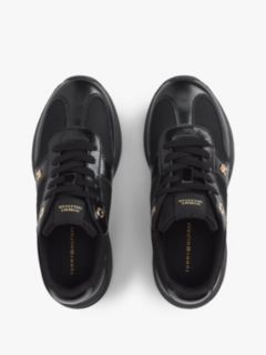 TH Monogram Mixed Texture Leather Trainers — Black 3