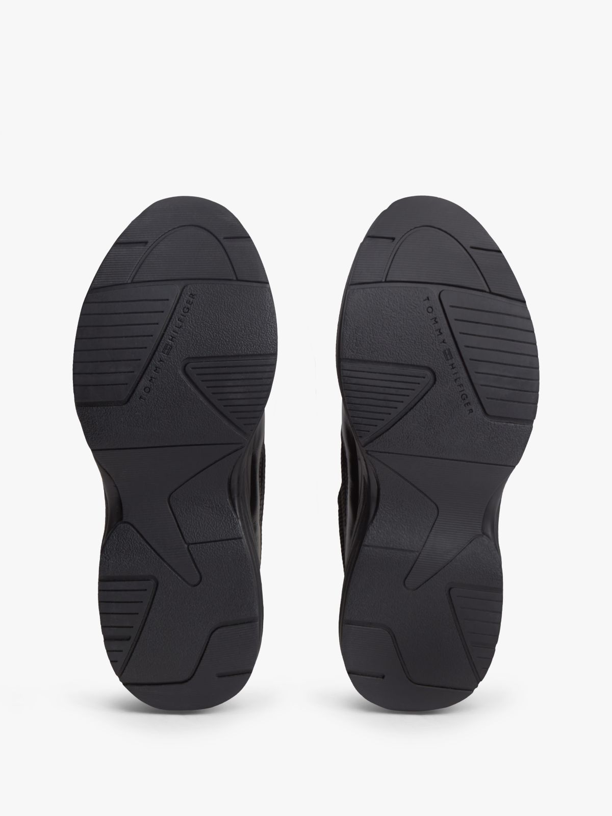 TH Monogram Mixed Texture Leather Trainers — Black