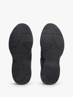 TH Monogram Mixed Texture Leather Trainers — Black 5