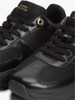 TH Monogram Mixed Texture Leather Trainers — Black 6