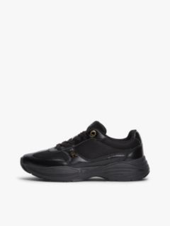 TH Monogram Mixed Texture Leather Trainers — Black 7