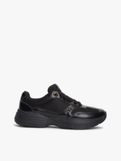 TH Monogram Mixed Texture Leather Trainers — Black 1