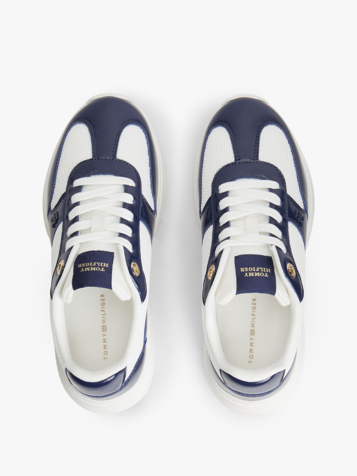 TH Monogram Mixed Texture Leather Trainers — Multi