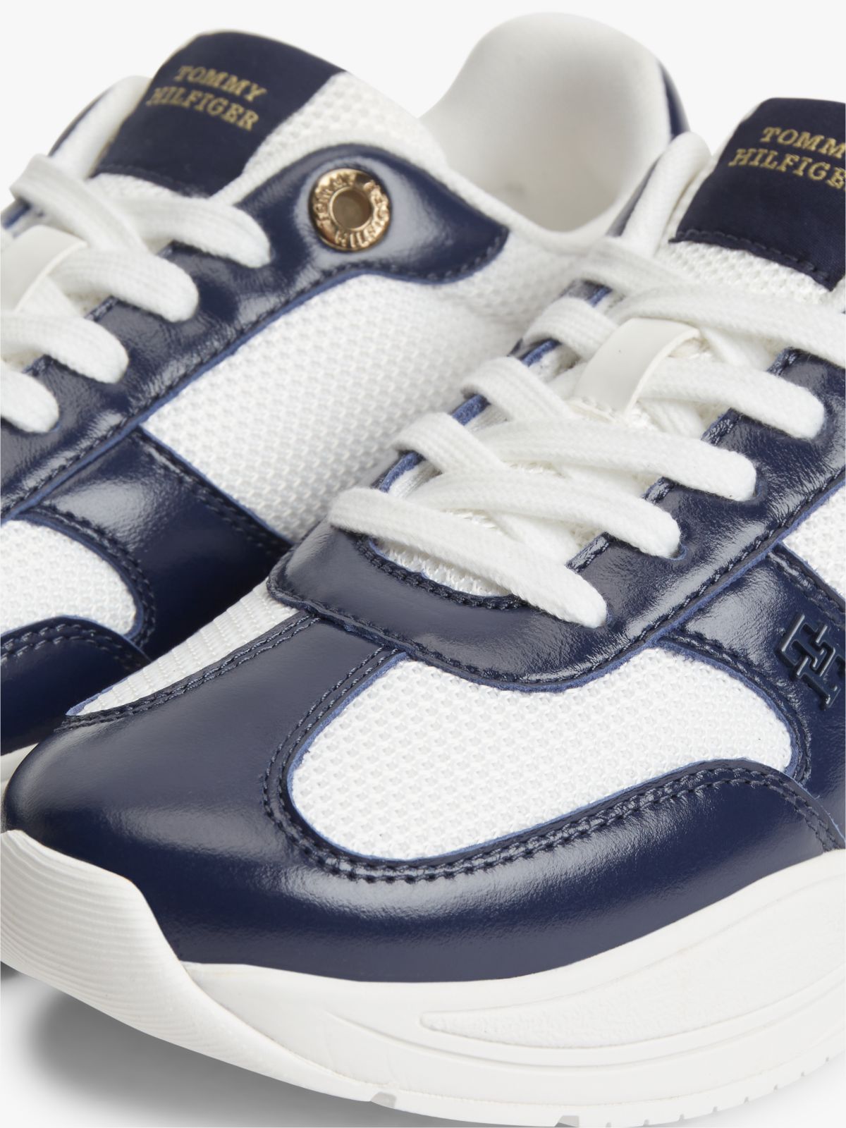 TH Monogram Mixed Texture Leather Trainers — Multi
