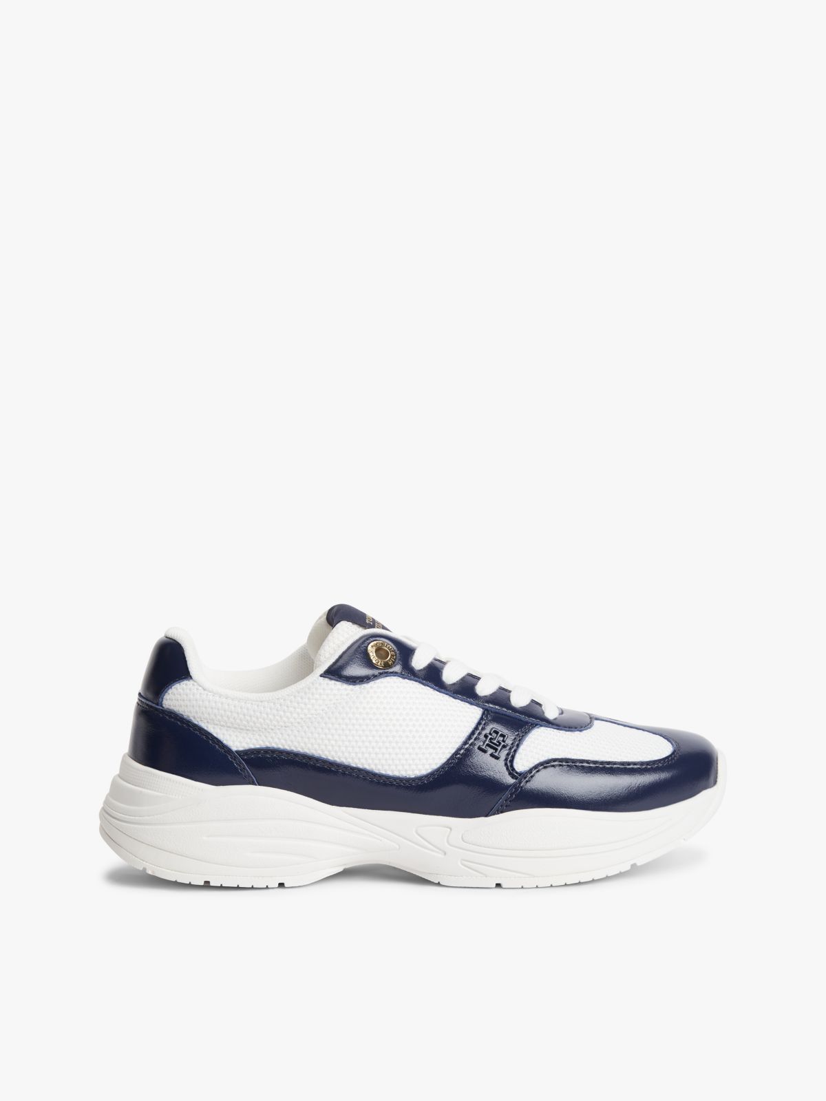 TH Monogram Mixed Texture Leather Trainers — Multi