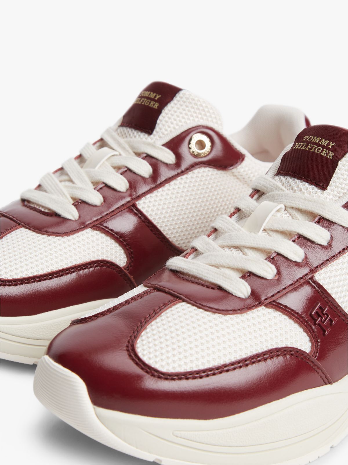 TH Monogram Mixed Texture Leather Trainers — Multi