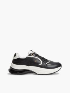 TH Monogram Leather Chunky Trainers — Black 1
