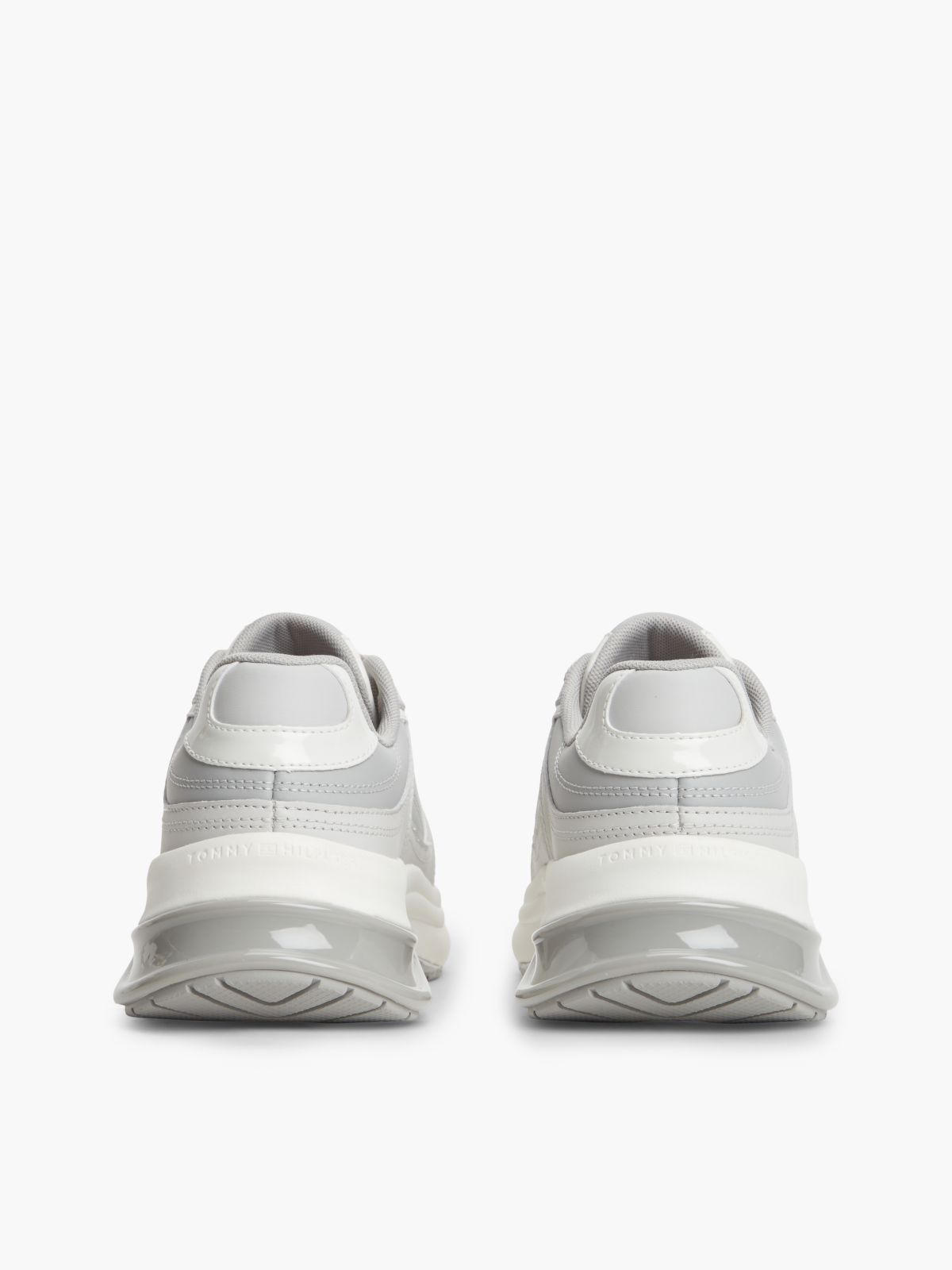 TH Monogram Leather Chunky Trainers — Grey