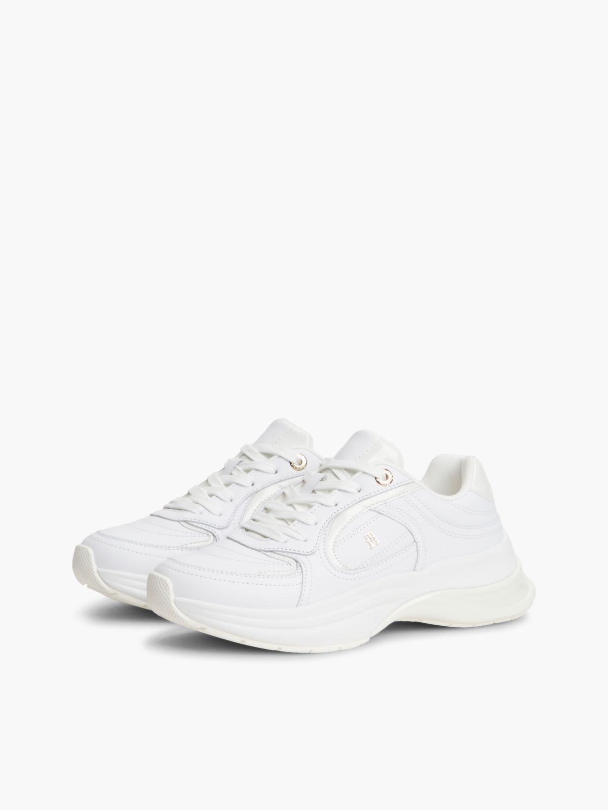 TH Monogram Leather Chunky Trainers — White