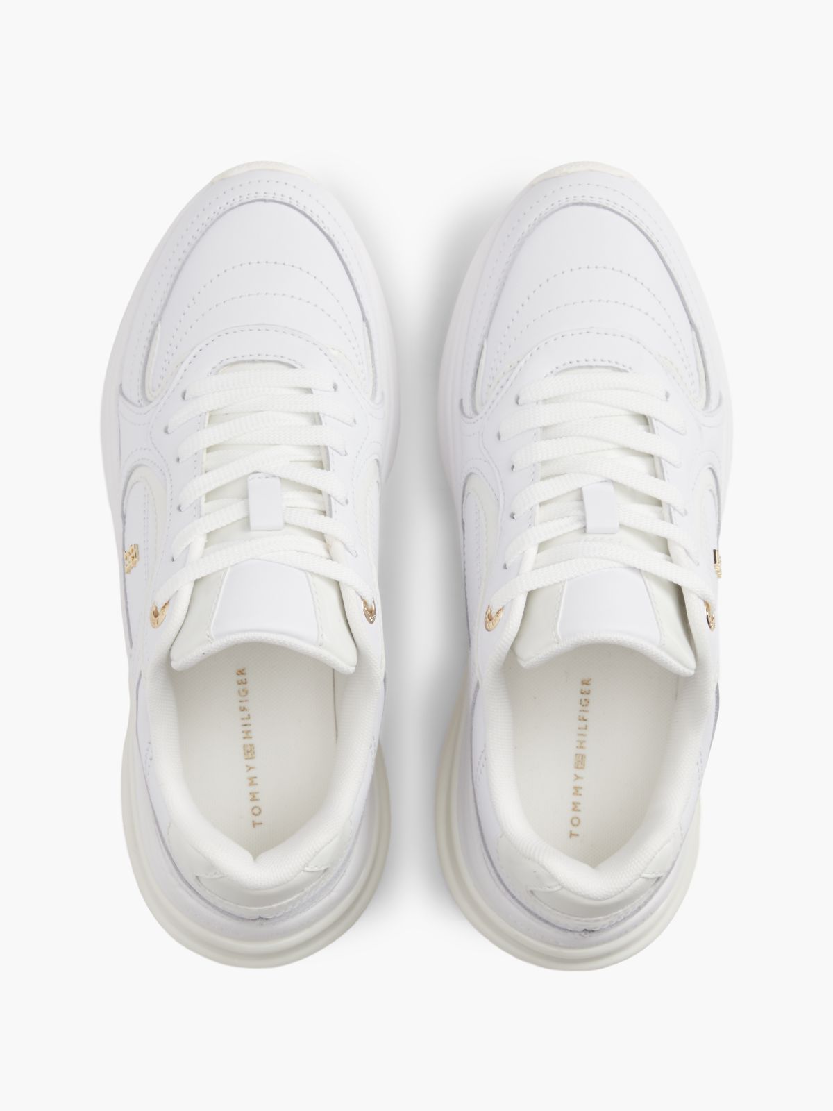 TH Monogram Leather Chunky Trainers — White