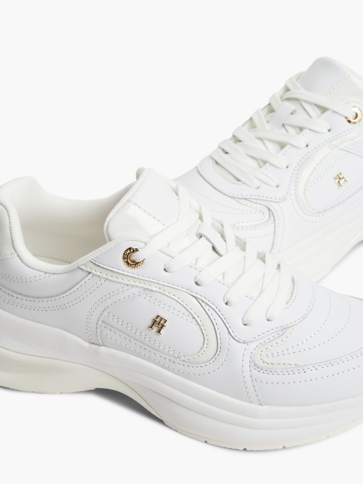 TH Monogram Leather Chunky Trainers — White