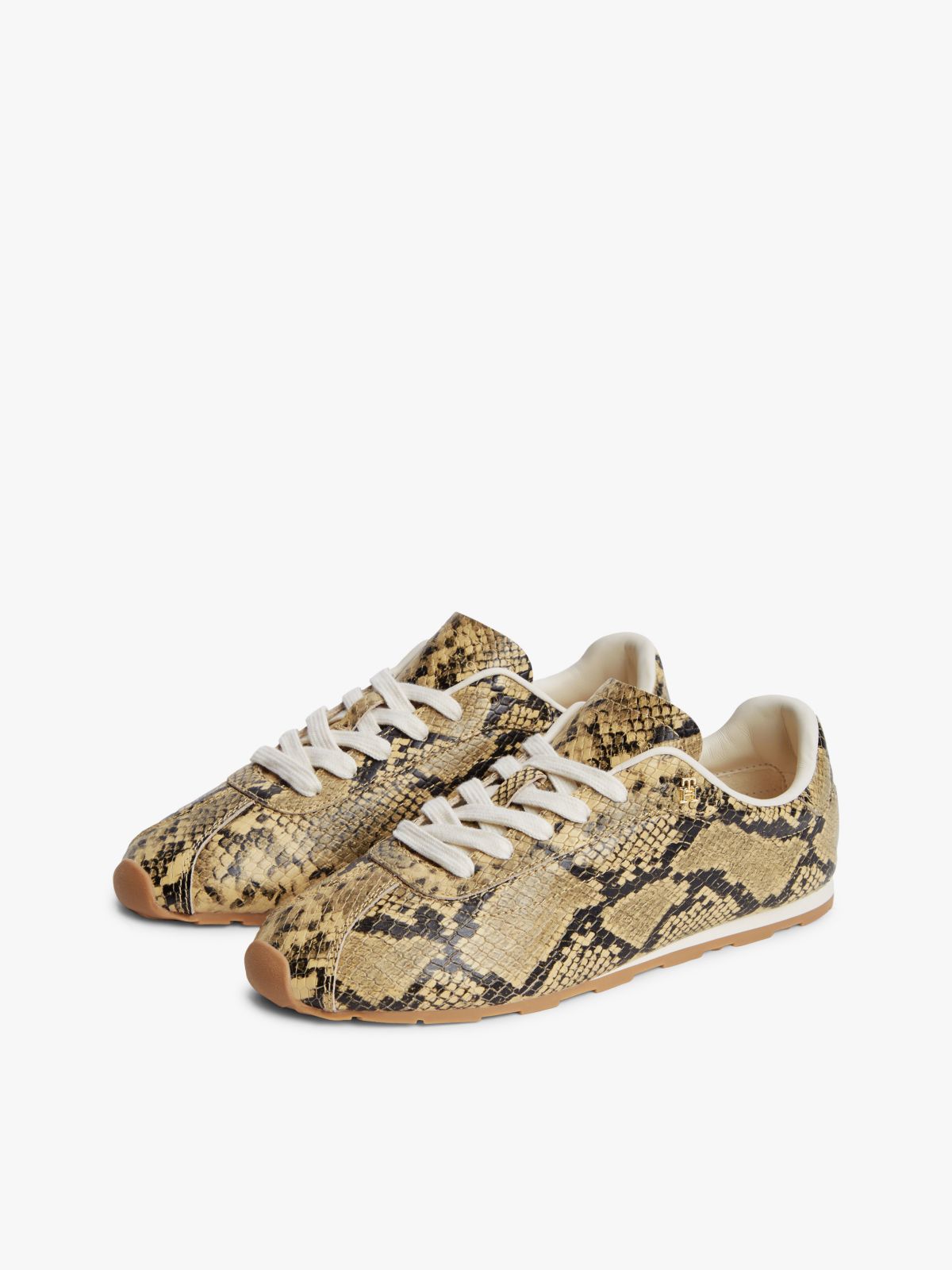 Snake Print Leather Trainers — Multi