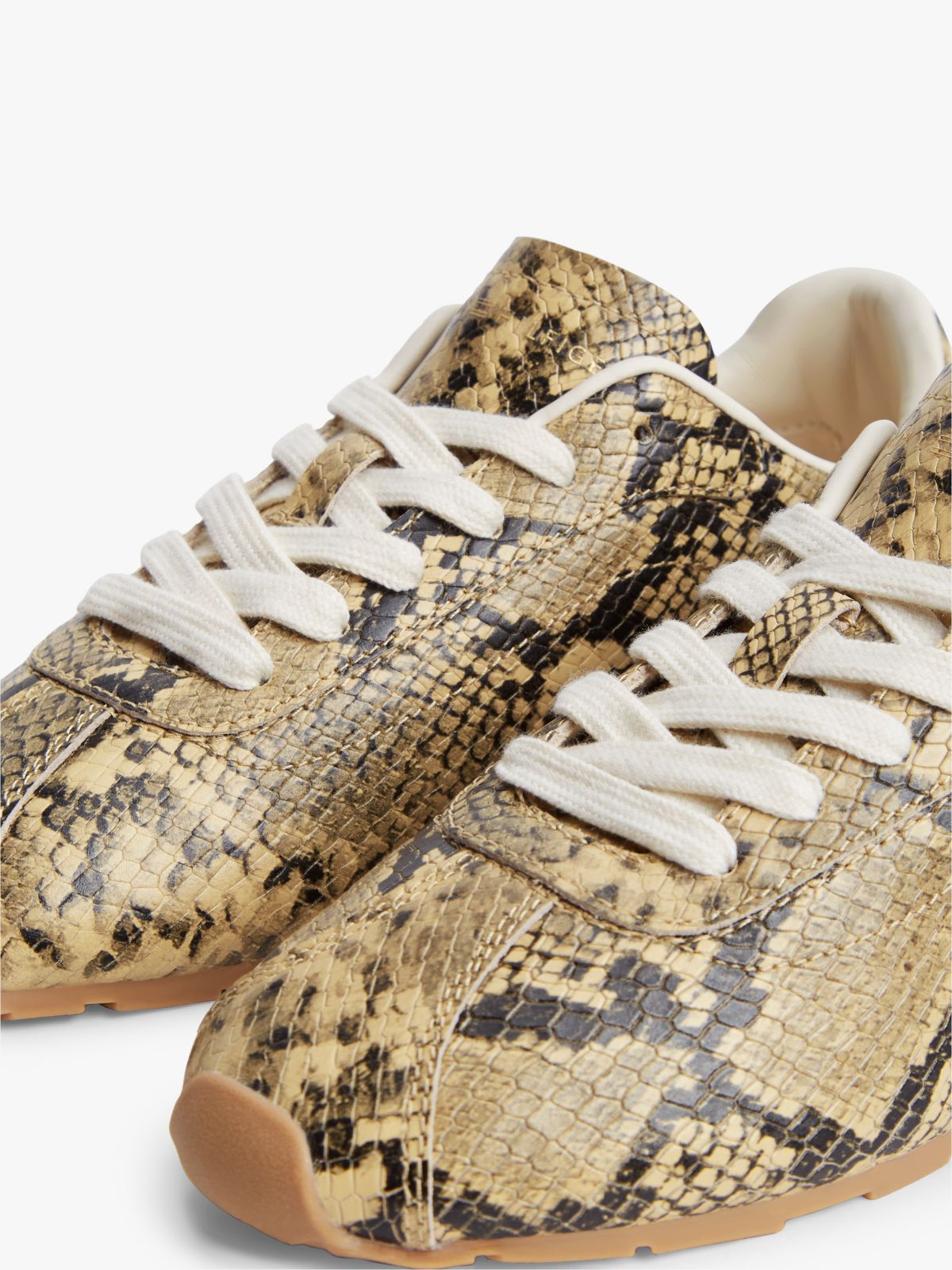 Snake Print Leather Trainers — Multi