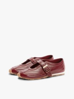 Leather Mary Jane Trainers — Burgundy 2