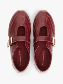 Leather Mary Jane Trainers — Burgundy 3