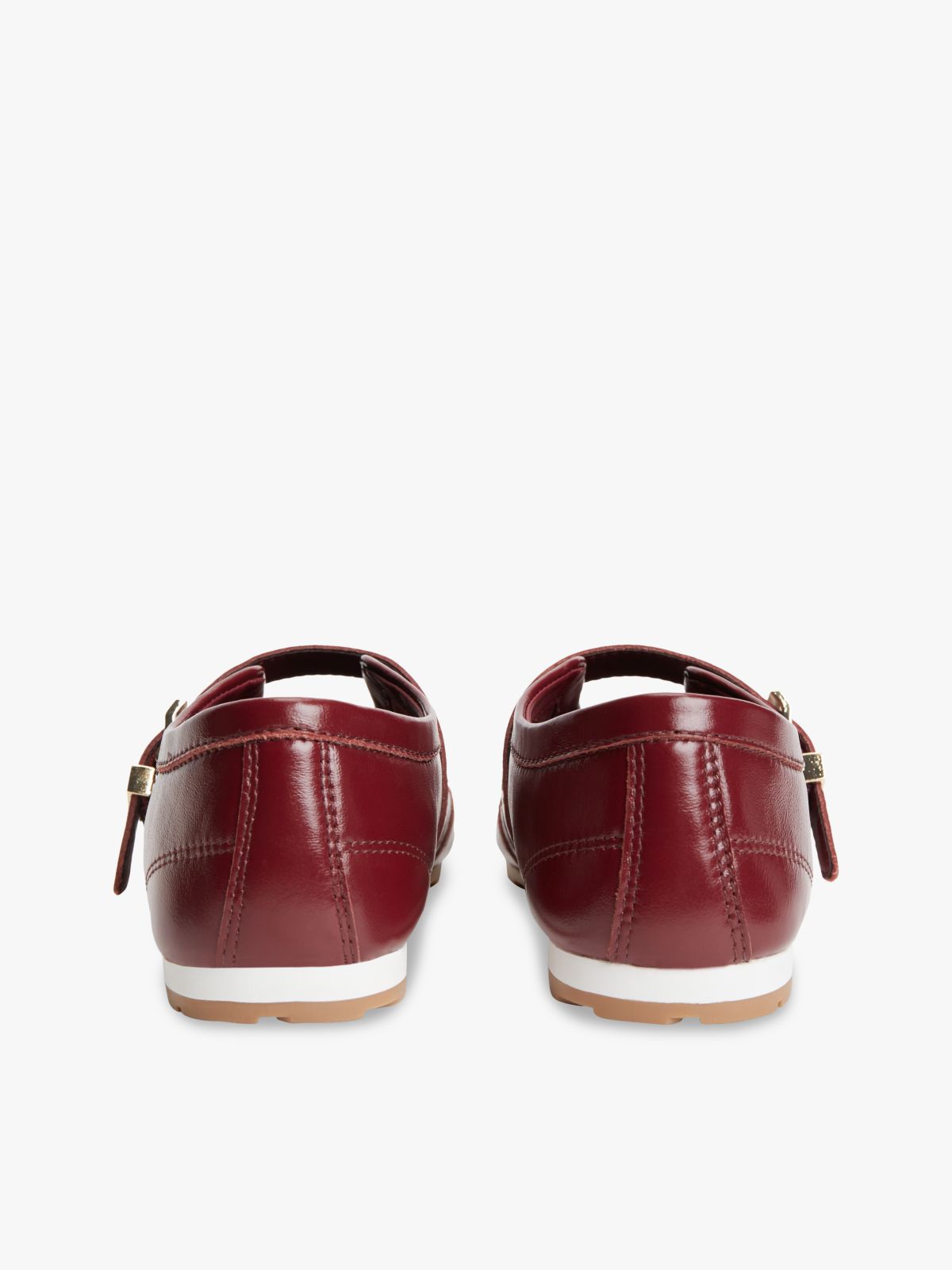 Leather Mary Jane Trainers — Burgundy