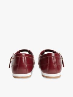 Leather Mary Jane Trainers — Burgundy 4
