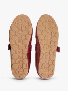 Leather Mary Jane Trainers — Burgundy 5
