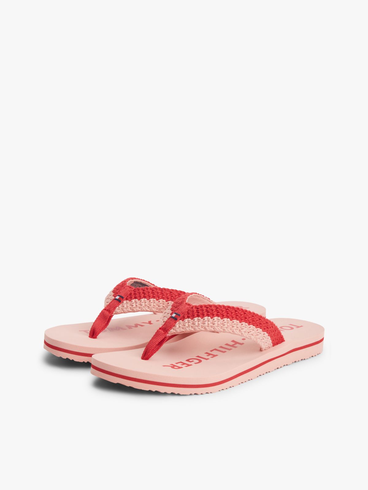Logo Woven Flip-Flops — Pink