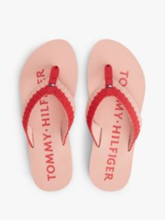 Logo Woven Flip-Flops — Pink 3