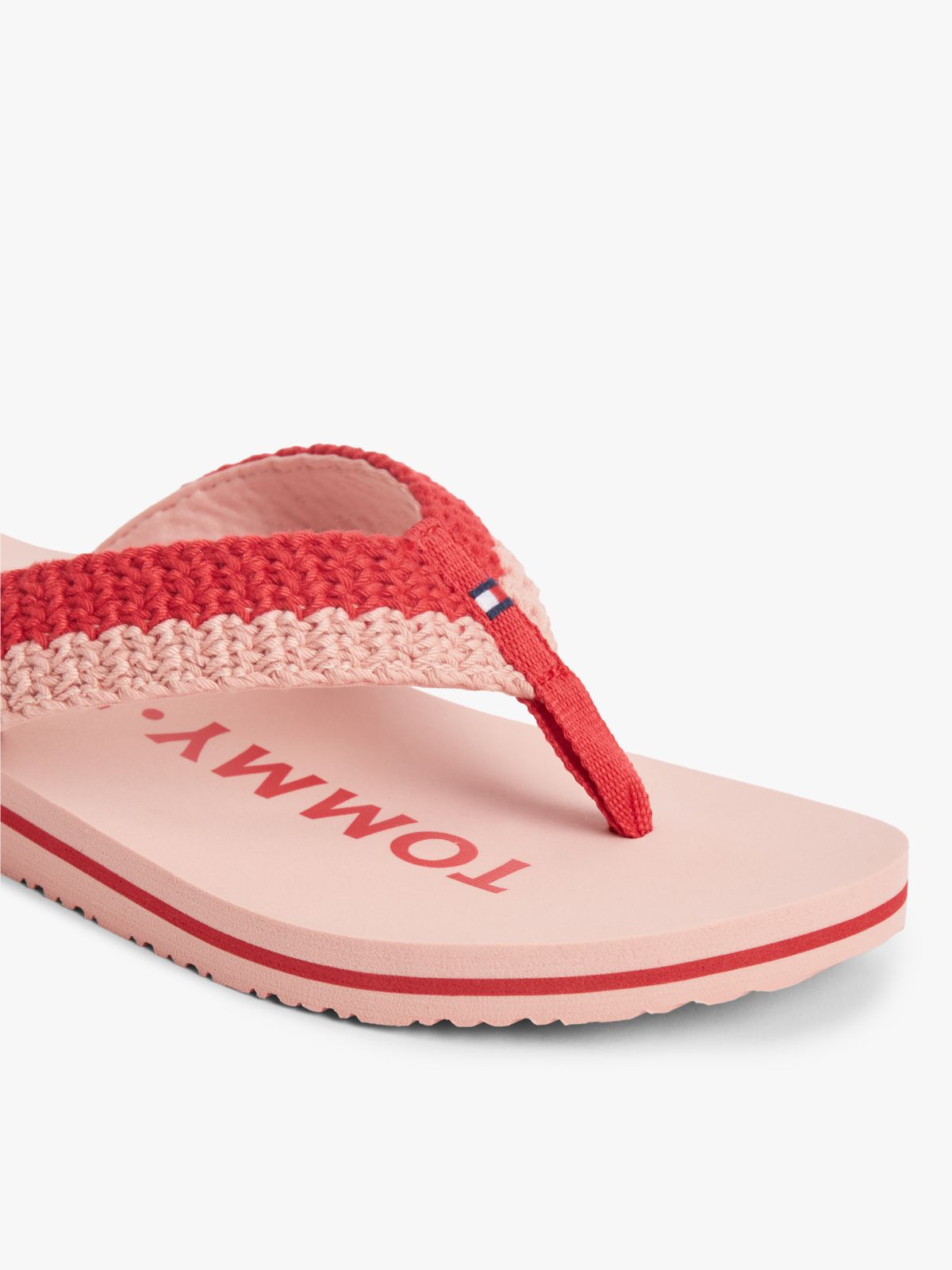 Logo Woven Flip-Flops — Pink