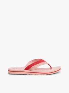 Logo Woven Flip-Flops — Pink 1
