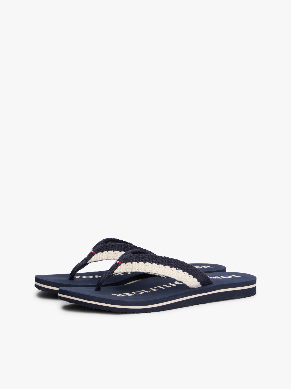 Logo Woven Flip-Flops — Blue