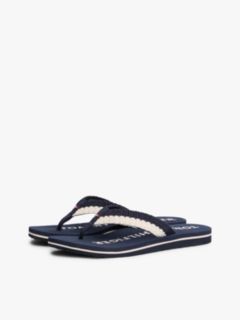 Logo Woven Flip-Flops — Blue 2