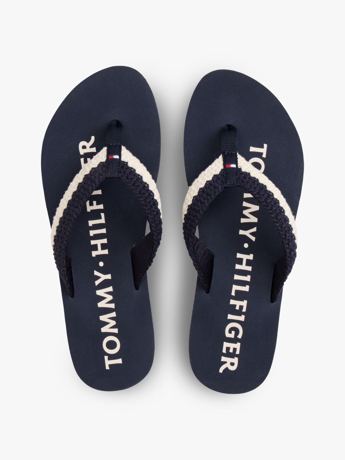Logo Woven Flip-Flops — Blue