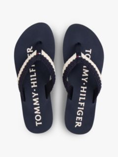 Logo Woven Flip-Flops — Blue 3