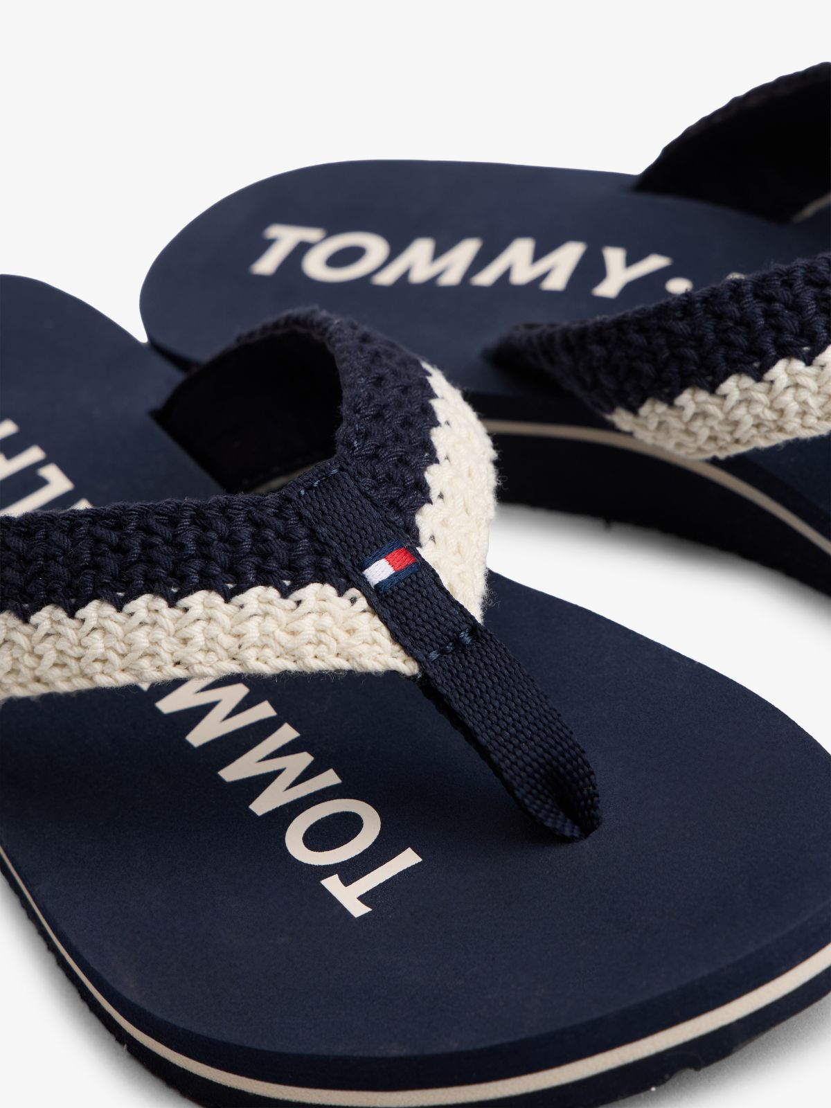 Logo Woven Flip-Flops — Blue
